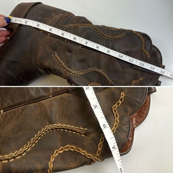 Dan Post Albany Boot Western Cowboy Brown Leather Bucklace Pull One Mens 9 EWide - Picture 16 of 16